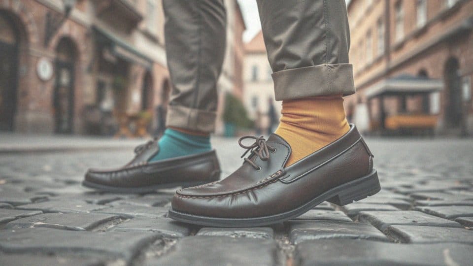 Jak wprowadzić kolorowe skarpetki do casualowych stylizacji z mokasynami?
