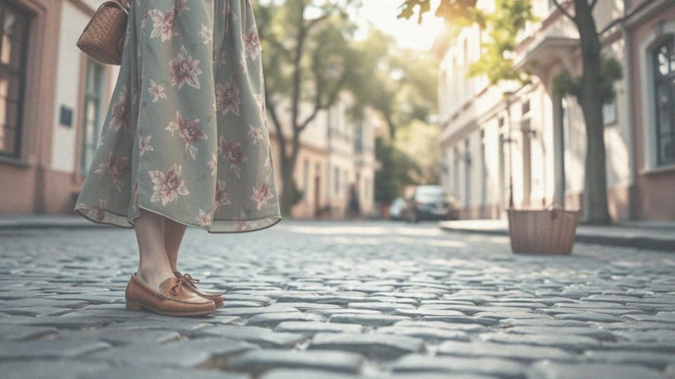 Jakie stylizacje można stworzyć łącząc mokasyny z sukienkami?